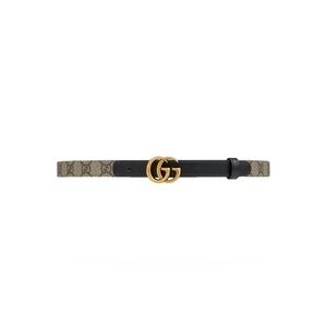 Gucci GG Buckle Monogram Leather Thin Belt NWT Size 110